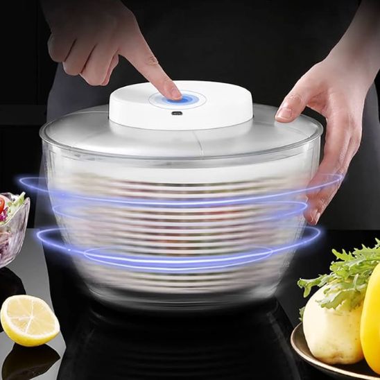 Essoreuse à Salade | VEGETAL ELECTRIC™ Sans Effort en Gagnant du Temps - Bouticuisine
