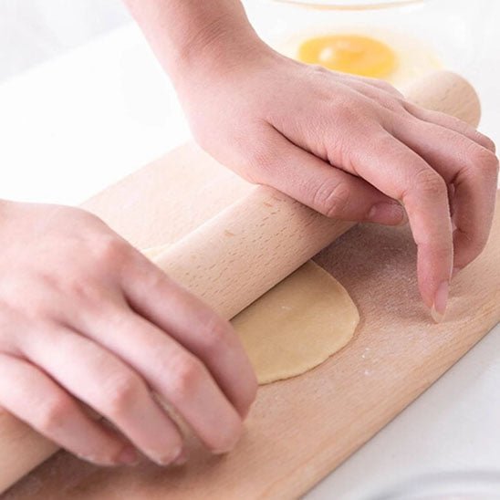 Rouleau à Patisserie | ROLLER PASTRY™ Bois Naturel Haute Qualité - Bouticuisine